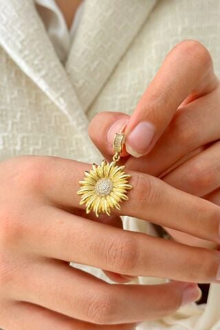 14 Ayar Altın Papatya Kolye Ucu